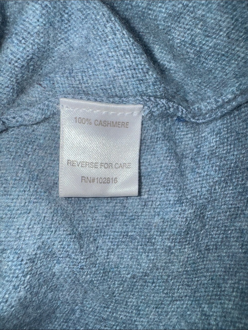 Garnet Hill Blue Cashmere Sweater Top - Round Neck - Picture 4 of 4